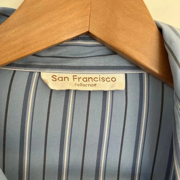 5/20$San Francisco  blue striped button down shirt - Picture 3 of 9